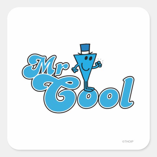 Herr Cool | Glückliche Faustpumpe Quadratischer Aufkleber (Vorderseite)