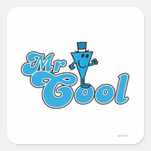 Herr Cool Glückliche Faustpumpe Quadratischer Aufkleber
