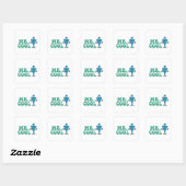 Herr Cool | Logodesign Quadratischer Aufkleber (Blatt)