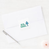 Herr Cool | Logodesign Quadratischer Aufkleber (Umschlag)