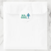 Herr Cool | Logodesign Runder Aufkleber (Tasche)