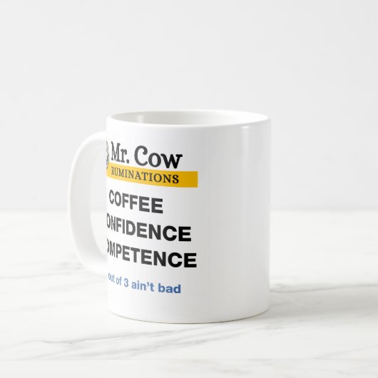 Herr Cow, Kaffee Confidence Kompetenz Kaffeetasse (Vorderseite Links)
