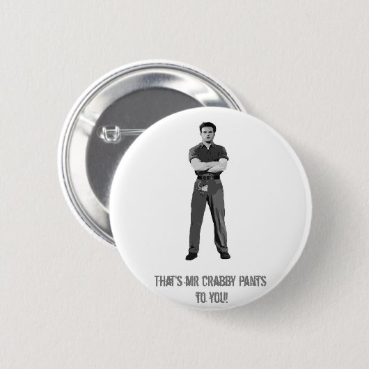Herr Crabby Pants Button (Vorne & Hinten)