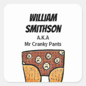 Herr Cranky Pants Anpassbar Quadratischer Aufkleber (Vorderseite)