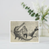 "Herr Crocodile am Zahnarzt" Postkarte (Stehend Vorderseite)