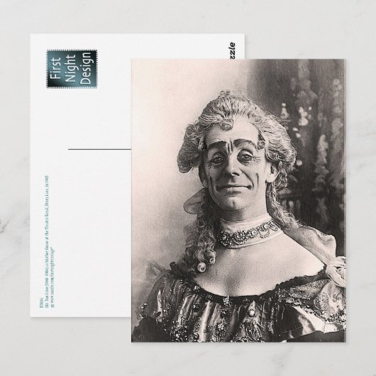 Herr Dan Leno als Muttergoose Postkarte (Vorne/Hinten)