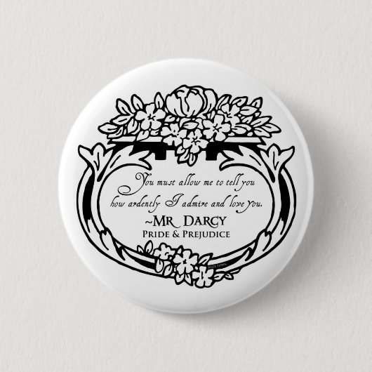 Herr Darcy Loves und bewundert Button (Vorderseite)