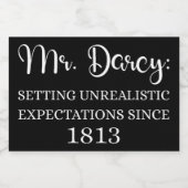 Herr Darcy: Unrealistische Erwartungen seit 1813 I Lebensmitteletikett (Einzelnes Label)
