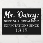 Herr Darcy: Unrealistische Erwartungen seit 1813 I Lebensmitteletikett (Einzelnes Label)