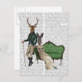 Herr Deer und Frau Rabbit Postkarte (Vorne/Hinten)