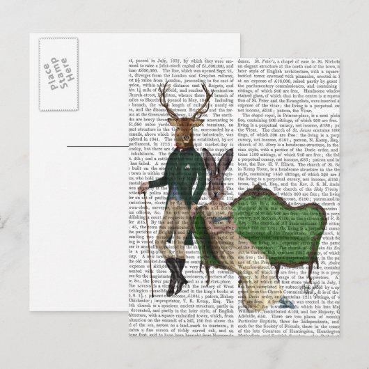 Herr Deer und Frau Rabbit Postkarte (Vorne/Hinten)