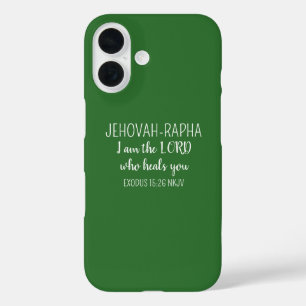 Herr, der dunkelgrünes Einfach Christliches heilt iPhone 16 Hülle