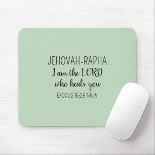 Herr, der heilt, hellgrün, einfache christliche Sy Mousepad