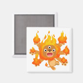 Herr des Feuers! (niedlicher Cartoon Löwe) Magnet (Vorderseite/Rückseite)