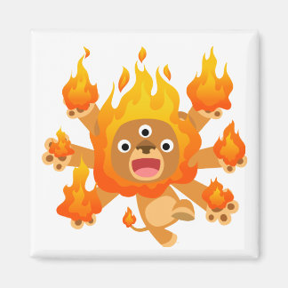 Herr des Feuers! (niedlicher Cartoon Löwe) Magnet
