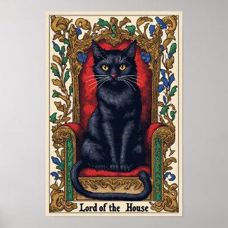 Herr des Hauses - Schwarze Katze Poster