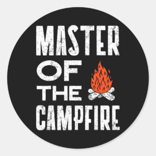 Herr des Lagerfeuers Camper Dad Camping T-Shirt Ca Runder Aufkleber