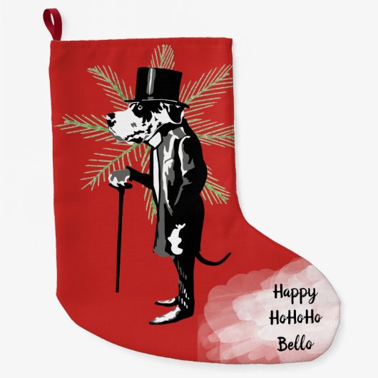 Herr Deutsche Dogge Großer Weihnachtsstrumpf (Vorderseite)
