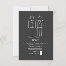 Herr Doodle Chalkboard Gay Wedding RSVP