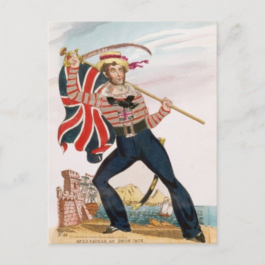 Herr E.F. Saville als "Union Jack Postkarte (Vorderseite)