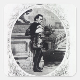 Herr Edwin Booth als Iago Quadratischer Aufkleber