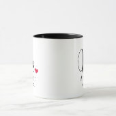 Herr Elegant Script Heart Custom Wedding Monogram Tasse (Zentrum)
