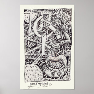 Herr Emptyful, Tintenzeichnung Poster