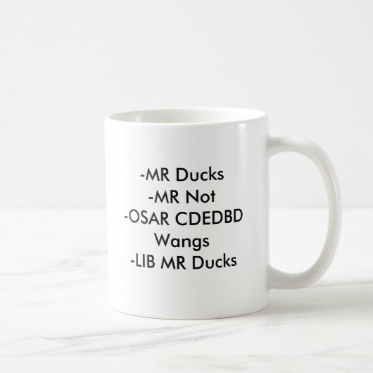 - HERR Ente-HERR Not-OSAR CDEDBD Wangs-BIBLIOTHEK Kaffeetasse (Rechts)