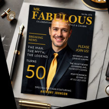 Herr Fabulous 50. Geburtstags-Magazin-Cover-Stil
