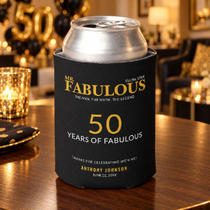 Herr Fabulous Black Gold 50. Geburtstagsgeschenk Dosenkühler