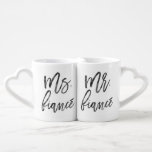 Herr Fiancé Inky Trendy Lettering Liebestassen<br><div class="desc">Perfekt für das frisch verlobte Paar! Diese Tasse hat einen farbigen Effekt auf die Schrift.</div>