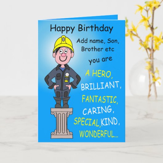 Herr Fireman Karte (Gelbe Blume)