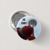 Herr Fisch geht nach Seattle Button (Vorne & Hinten)