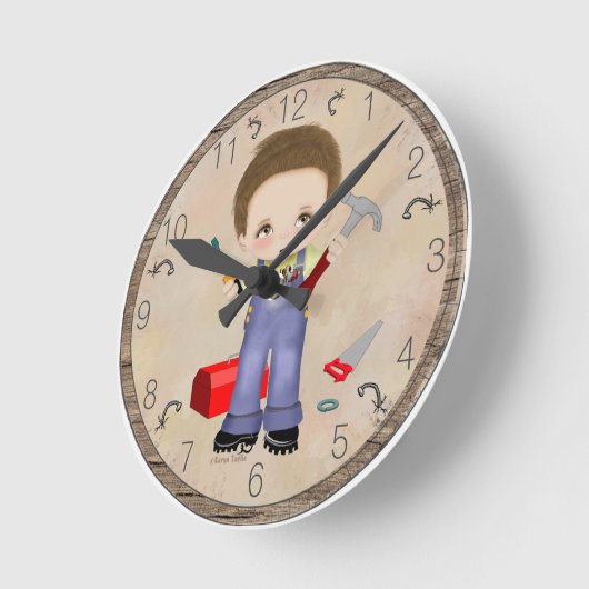 Herr Fix-it Clock Runde Wanduhr (Winkel)