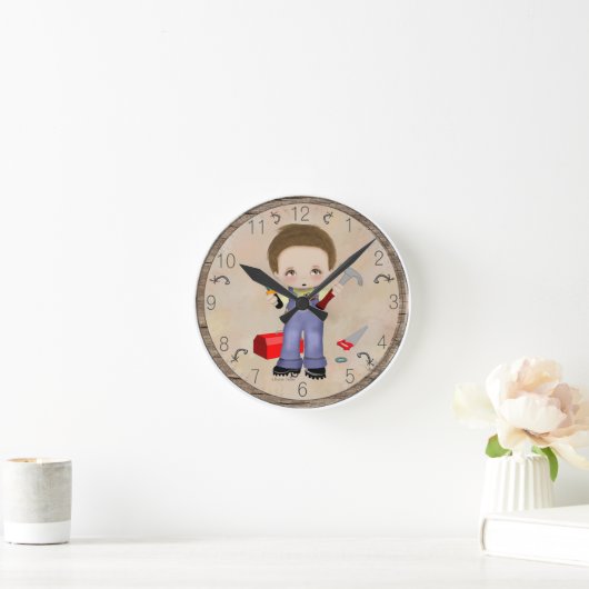 Herr Fix-it Clock Runde Wanduhr (Zuhause)