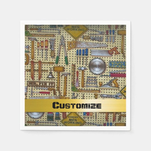 Herr Fix It Handyman Tools Napkins Serviette (Vorderseite)