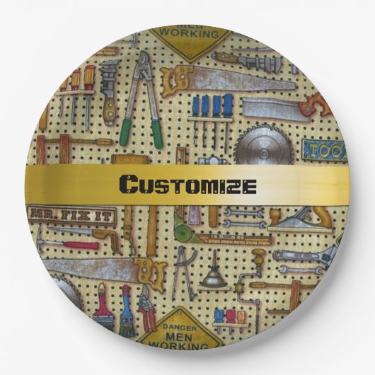 Herr Fix It Handyman Tools Pappteller (Vorderseite)