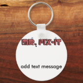 Herr Fix-it Holztext Design (mit Nägeln) Schlüsselanhänger (Vorderseite)