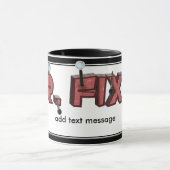 Herr Fix-it Holztext Design (mit Nägeln) Tasse (Zentrum)