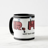 Herr Fix-it Holztext Design (mit Nägeln) Tasse (Vorderseite Links)