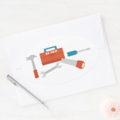 Herr Fix-It Ovaler Aufkleber (Umschlag)