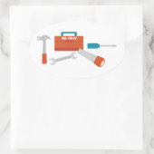 Herr Fix-It Ovaler Aufkleber (Tasche)
