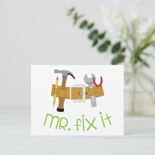 Herr Fix It Postkarte (Stehend Vorderseite)