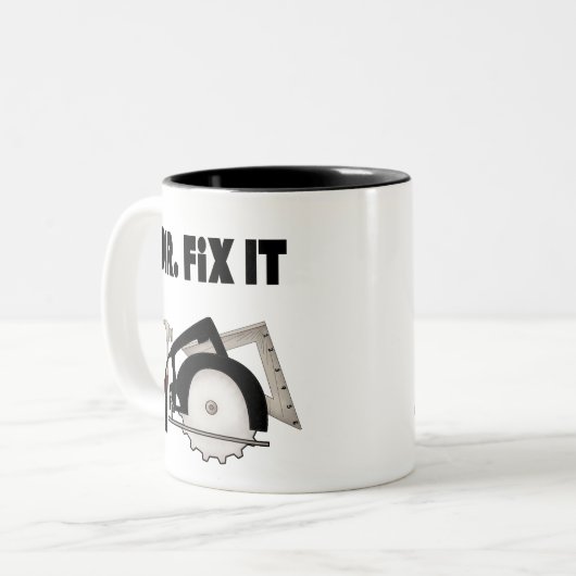 Herr Fix It Zweifarbige Tasse (Vorderseite Links)