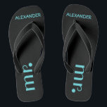 Herr Flip Flops | Hochzeit von Grooms Badesandalen<br><div class="desc">Eine lustige Ergänzung zu Ihrem Ziel Strand oder Pool Hochzeit! Schwarze Männer Flip Flops mit dem Wort "Mr." mit dem Vornamen personalisiert. Klicken Sie auf "Anpassen", um die Farbe des Schriftartes oder des Schriftartes an Ihre Hochzeitsfarben anzupassen. Um die passenden Bräute zu sehen, besuchen Sie bitte meinen Shop "The Hungarican...</div>