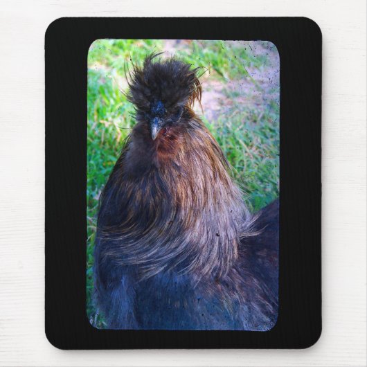 Herr Fluffy the Silkie Rooster Mousepad (Vorne)