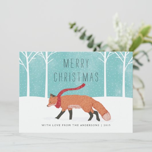Herr Fox Feiertagskarte (Stehend Vorderseite)