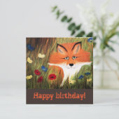 HERR FOX, Flachkarte, Geburtstag (Stehend Vorderseite)