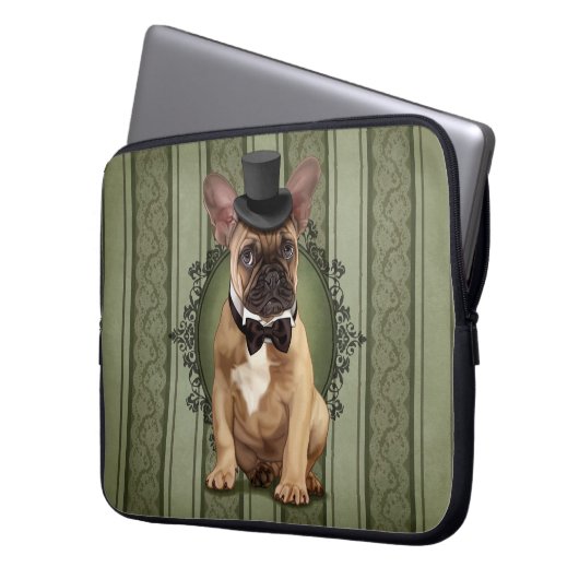 Herr-französische Bulldogge Laptopschutzhülle (Vorderseite Links)