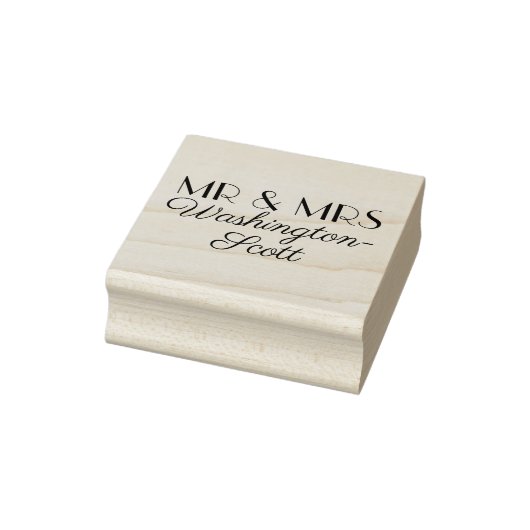 Herr & Frau 1or2 Row Hyphenated Longer Names Weddi Gummistempel (Stempel)